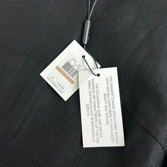 Calvin Klein Little Black Linen Blend Dress Sheath Sz 12 NEW New Years Party - Picture 5 of 10